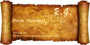 Rech Gyöngyi névjegykártya